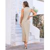 imageGRACE KARIN Womens 2 Piece Skirt Sets V Neck Sleeveless Tops and Slit Ribbed Knit Maxi Skirt 2025 Summer OutfitsApricot