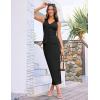 imageGRACE KARIN Womens 2 Piece Skirt Sets V Neck Sleeveless Tops and Slit Ribbed Knit Maxi Skirt 2025 Summer OutfitsBlack