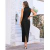 imageGRACE KARIN Womens 2 Piece Skirt Sets V Neck Sleeveless Tops and Slit Ribbed Knit Maxi Skirt 2025 Summer OutfitsBlack