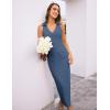 imageGRACE KARIN Womens 2 Piece Skirt Sets V Neck Sleeveless Tops and Slit Ribbed Knit Maxi Skirt 2025 Summer OutfitsDark Gray Blue