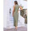 imageGRACE KARIN Womens 2 Piece Skirt Sets V Neck Sleeveless Tops and Slit Ribbed Knit Maxi Skirt 2025 Summer OutfitsLight Green