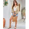 imageGRACE KARIN Womens 34 Sleeve Cropped Cardigan Summer Tie Open Front Corchet Knit Lightweight Bolero Shrug SweatersBeige