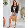 imageGRACE KARIN Womens 34 Sleeve Cropped Cardigan Summer Tie Open Front Corchet Knit Lightweight Bolero Shrug SweatersBlack