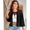 imageGRACE KARIN Womens 34 Sleeve Cropped Cardigan Summer Tie Open Front Corchet Knit Lightweight Bolero Shrug SweatersBlack