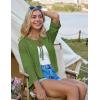 imageGRACE KARIN Womens 34 Sleeve Cropped Cardigan Summer Tie Open Front Corchet Knit Lightweight Bolero Shrug SweatersGreen