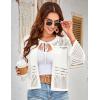 imageGRACE KARIN Womens 34 Sleeve Cropped Cardigan Summer Tie Open Front Corchet Knit Lightweight Bolero Shrug SweatersIvory