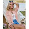 imageGRACE KARIN Womens 34 Sleeve Cropped Cardigan Summer Tie Open Front Corchet Knit Lightweight Bolero Shrug SweatersPink