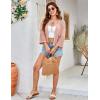 imageGRACE KARIN Womens 34 Sleeve Cropped Cardigan Summer Tie Open Front Corchet Knit Lightweight Bolero Shrug SweatersPink