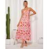 imageGRACE KARIN 2025 Womens Summer Floral Maxi Dress Casual Sleeveless Ruffle Tiered Wedding Guest Flowy Dresses with PocketsOrange Red Floral