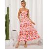 imageGRACE KARIN 2025 Womens Summer Floral Maxi Dress Casual Sleeveless Ruffle Tiered Wedding Guest Flowy Dresses with PocketsOrange Red Floral