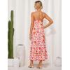 imageGRACE KARIN 2025 Womens Summer Floral Maxi Dress Casual Sleeveless Ruffle Tiered Wedding Guest Flowy Dresses with PocketsOrange Red Floral