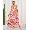 imageGRACE KARIN 2025 Womens Summer Floral Maxi Dress Casual Sleeveless Ruffle Tiered Wedding Guest Flowy Dresses with PocketsOrange Red Floral