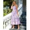 imageGRACE KARIN 2025 Womens Summer Floral Maxi Dress Casual Sleeveless Ruffle Tiered Wedding Guest Flowy Dresses with PocketsWhite Pink Floral