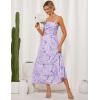 imageGRACE KARIN 2025 Womens Summer Floral Maxi Dress Casual Sleeveless Ruffle Tiered Wedding Guest Flowy Dresses with PocketsWhite Purple Floral