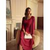 imageGRACE KARIN Women Dresses for Party Formal 2025 Mother of The Bride Dress Wedding Guest Dress with JacketBurgundy