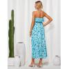 imageGRACE KARIN Women Summer Floral Maxi Dress Off The Shoulder Halter Sleeveless Ruffle ALine Wedding Beach SundressBlue Green Floral