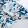 imageGRACE KARIN Women Summer Floral Maxi Dress Off The Shoulder Halter Sleeveless Ruffle ALine Wedding Beach SundressBlue Orange Floral