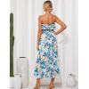 imageGRACE KARIN Women Summer Floral Maxi Dress Off The Shoulder Halter Sleeveless Ruffle ALine Wedding Beach SundressBlue Orange Floral