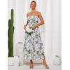 imageGRACE KARIN Women Summer Floral Maxi Dress Off The Shoulder Halter Sleeveless Ruffle ALine Wedding Beach SundressGreen White Flowers