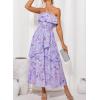 imageGRACE KARIN Women Summer Floral Maxi Dress Off The Shoulder Halter Sleeveless Ruffle ALine Wedding Beach SundressPurple White Print