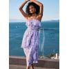 imageGRACE KARIN Women Summer Floral Maxi Dress Off The Shoulder Halter Sleeveless Ruffle ALine Wedding Beach SundressPurple White Print