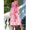 imageGRACE KARIN Women Summer Floral Maxi Dress Off The Shoulder Halter Sleeveless Ruffle ALine Wedding Beach SundressRose Red Print