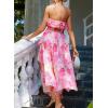 imageGRACE KARIN Women Summer Floral Maxi Dress Off The Shoulder Halter Sleeveless Ruffle ALine Wedding Beach SundressRose Red Print