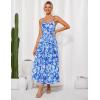 imageGRACE KARIN Womens Floral Summer Wedding Guest Dresses 2025 Trendy Long Flowy Smocked Tiered Maxi DressBlue Floral