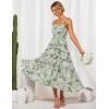 imageGRACE KARIN Womens Floral Summer Wedding Guest Dresses 2025 Trendy Long Flowy Smocked Tiered Maxi DressGreen Floral
