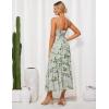 imageGRACE KARIN Womens Floral Summer Wedding Guest Dresses 2025 Trendy Long Flowy Smocked Tiered Maxi DressGreen Floral