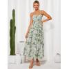 imageGRACE KARIN Womens Floral Summer Wedding Guest Dresses 2025 Trendy Long Flowy Smocked Tiered Maxi DressGreen Floral