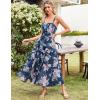 imageGRACE KARIN Womens Floral Summer Wedding Guest Dresses 2025 Trendy Long Flowy Smocked Tiered Maxi DressNavy Blue Floral