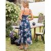 imageGRACE KARIN Womens Floral Summer Wedding Guest Dresses 2025 Trendy Long Flowy Smocked Tiered Maxi DressNavy Blue Floral