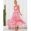 imageGRACE KARIN Womens Floral Summer Wedding Guest Dresses 2025 Trendy Long Flowy Smocked Tiered Maxi DressPink Floral