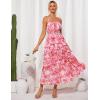 imageGRACE KARIN Womens Floral Summer Wedding Guest Dresses 2025 Trendy Long Flowy Smocked Tiered Maxi DressPink Floral
