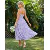 imageGRACE KARIN Womens Floral Summer Wedding Guest Dresses 2025 Trendy Long Flowy Smocked Tiered Maxi DressPurple Floral