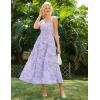 imageGRACE KARIN Womens Floral Summer Wedding Guest Dresses 2025 Trendy Long Flowy Smocked Tiered Maxi DressPurple Floral