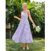 imageGRACE KARIN Womens Floral Summer Wedding Guest Dresses 2025 Trendy Long Flowy Smocked Tiered Maxi DressPurple Floral