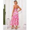 imageGRACE KARIN Womens Floral Summer Wedding Guest Dresses 2025 Trendy Long Flowy Smocked Tiered Maxi DressRose Red Floral