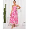 imageGRACE KARIN Womens Floral Summer Wedding Guest Dresses 2025 Trendy Long Flowy Smocked Tiered Maxi DressRose Red Floral