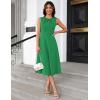 imageGRACE KARIN Women 2025 Summer Work Dress Sleeveless Tie Waist Elegant Party Cocktail A Line Flowy Midi Dresses with PocketsGreen
