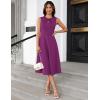 imageGRACE KARIN Women 2025 Summer Work Dress Sleeveless Tie Waist Elegant Party Cocktail A Line Flowy Midi Dresses with PocketsPurple Red