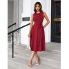 imageGRACE KARIN Women 2025 Summer Work Dress Sleeveless Tie Waist Elegant Party Cocktail A Line Flowy Midi Dresses with PocketsRed