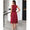 imageGRACE KARIN Women 2025 Summer Work Dress Sleeveless Tie Waist Elegant Party Cocktail A Line Flowy Midi Dresses with PocketsRed