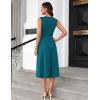 imageGRACE KARIN Women 2025 Summer Work Dress Sleeveless Tie Waist Elegant Party Cocktail A Line Flowy Midi Dresses with PocketsTeal