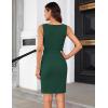 imageGRACE KARIN 2025 Womens Buttons Belted Square Neck Business Work Dress Sleeveless Bodycon Midi DressDark Green