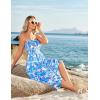 imageGRACE KARIN 2025 Womens Summer Floral Dress Strapless Smocked Tube Dress Boho Beach ALine Midi Dresses with PocketsBlue Floral