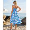 imageGRACE KARIN 2025 Womens Summer Floral Dress Strapless Smocked Tube Dress Boho Beach ALine Midi Dresses with PocketsBlue Floral