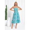 imageGRACE KARIN 2025 Womens Summer Floral Dress Strapless Smocked Tube Dress Boho Beach ALine Midi Dresses with PocketsBlue White Floral