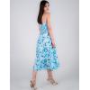 imageGRACE KARIN 2025 Womens Summer Floral Dress Strapless Smocked Tube Dress Boho Beach ALine Midi Dresses with PocketsBlue White Floral